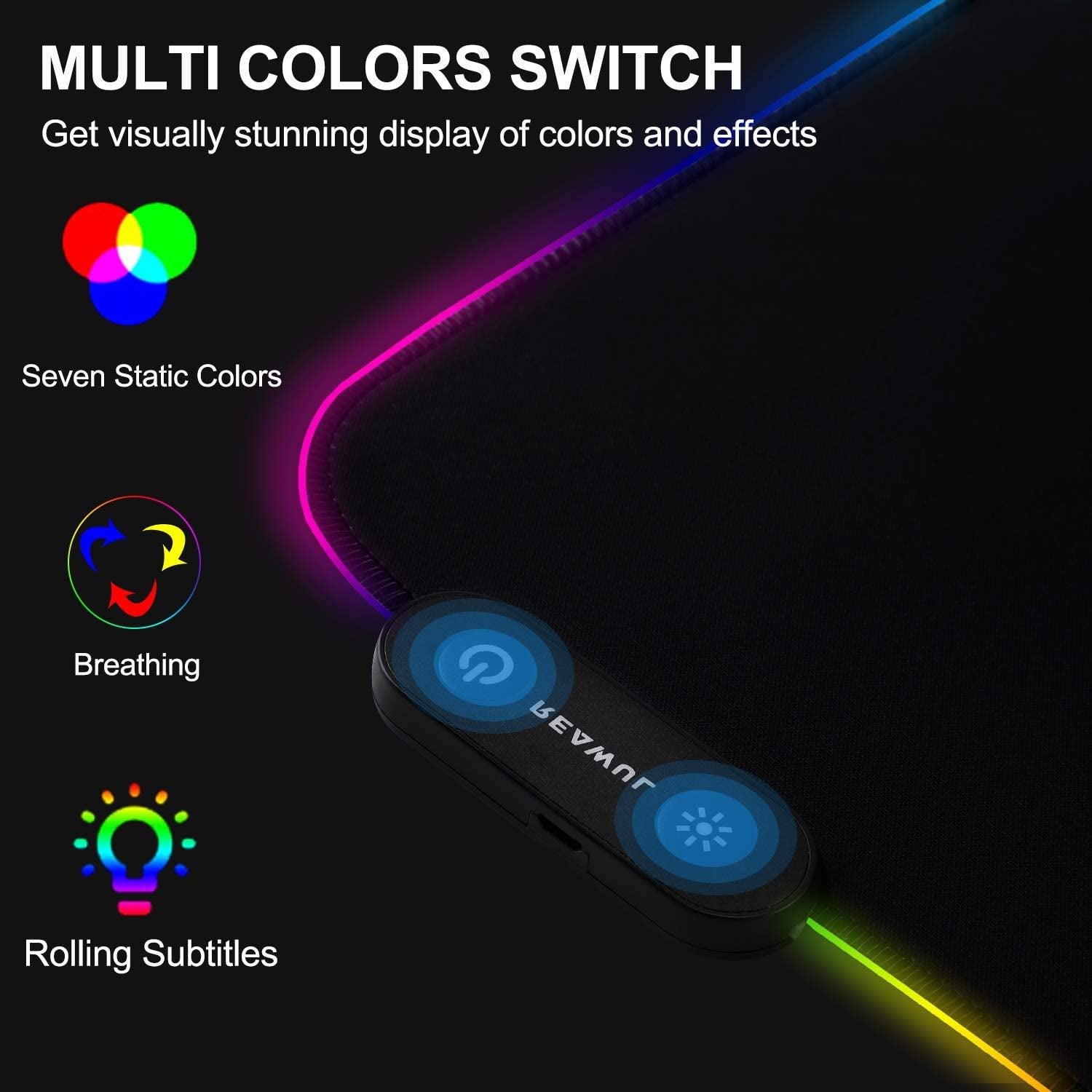 Oversized RGB Gaming Mouse Pad with 14 Lighting Modes, Anti-Slip Rubber Base, and Waterproof Surface - Extra Large 31.5 x 11.8 Inches