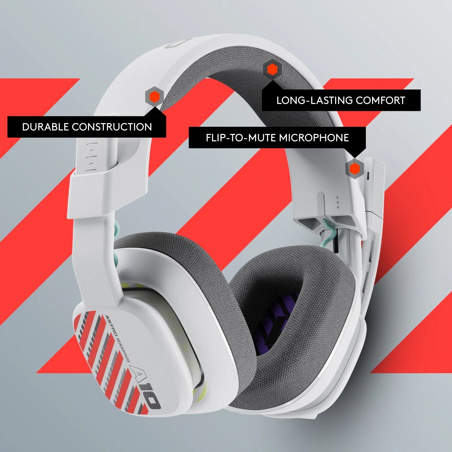 ASTRO A10 Gen 2 Wired Gaming Headset - Immersive Over-Ear Headphones for Xbox & PC - Sleek White Design