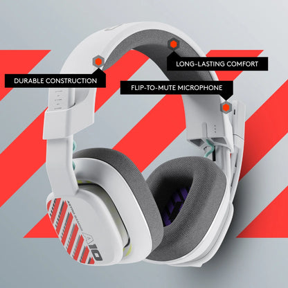 ASTRO A10 Gen 2 Wired Gaming Headset - Immersive Over-Ear Headphones for Xbox & PC - Sleek White Design