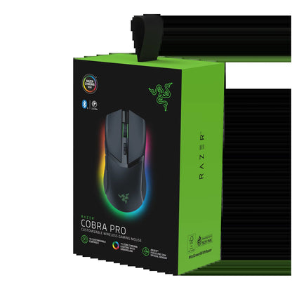Cobra Pro Ultra-Lightweight Wireless Gaming Mouse - Customizable Chroma RGB, Only 77G, Sleek Black Design