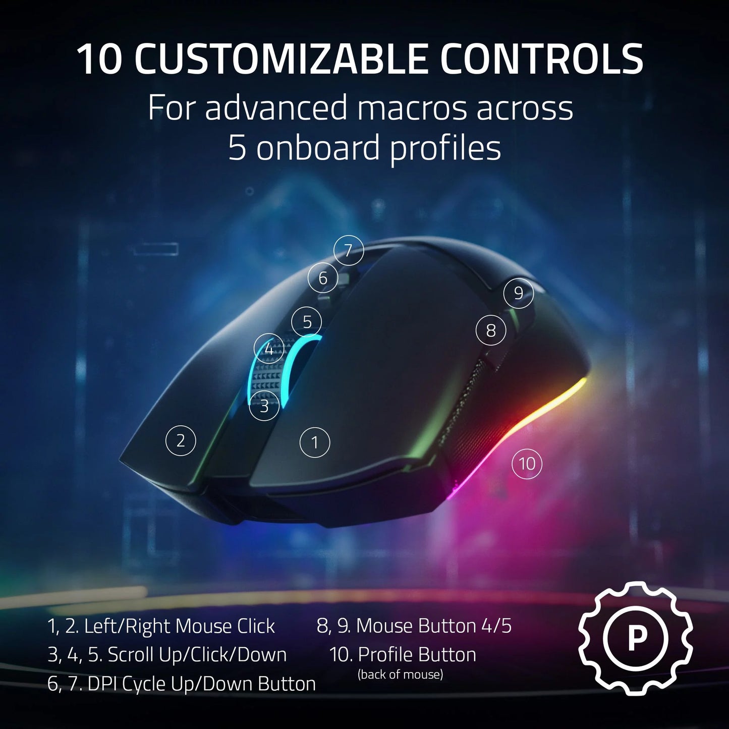 Cobra Pro Ultra-Lightweight Wireless Gaming Mouse - Customizable Chroma RGB, Only 77G, Sleek Black Design