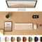 Premium Dual-Sided Leather and Cork Desk Pad - Large Waterproof Blotter & Writing Mat for Office & Home in Stylish Apricot (25.6" x 13.7")
