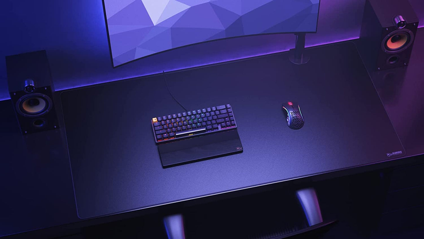 Ultimate 3XL Extended Gaming Mouse Mat - Large 24"x48" Black Cloth with Stitched Edges