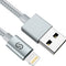 Apple MFI Certified 6Ft Nylon-Braided Lightning Charger Cable - Fast Sync & Charging for iPhone, iPad, iPod & More - Silver