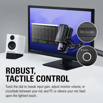 Wave:3 Premium USB Condenser Microphone for Studio-Quality Streaming, Podcasting, Gaming & Home Office - Includes Free Mixer Software & Sound Effects, Easy Plug 'N Play for Mac & PC