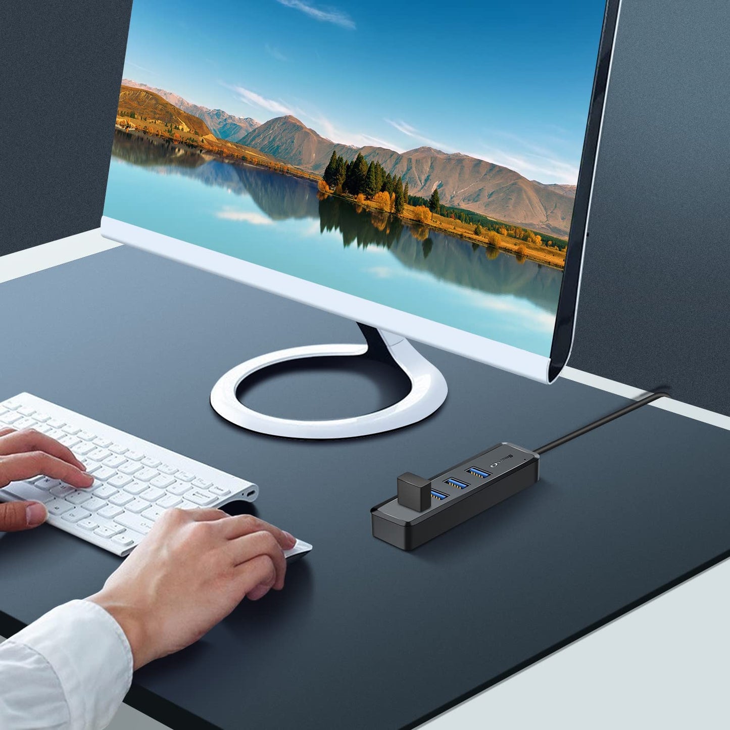 Upgrade Your Connectivity: H302S USB 3.0 Hub with 2Ft Cable - Fast Data Transfer, Multi-Port Expander for Laptops & More!