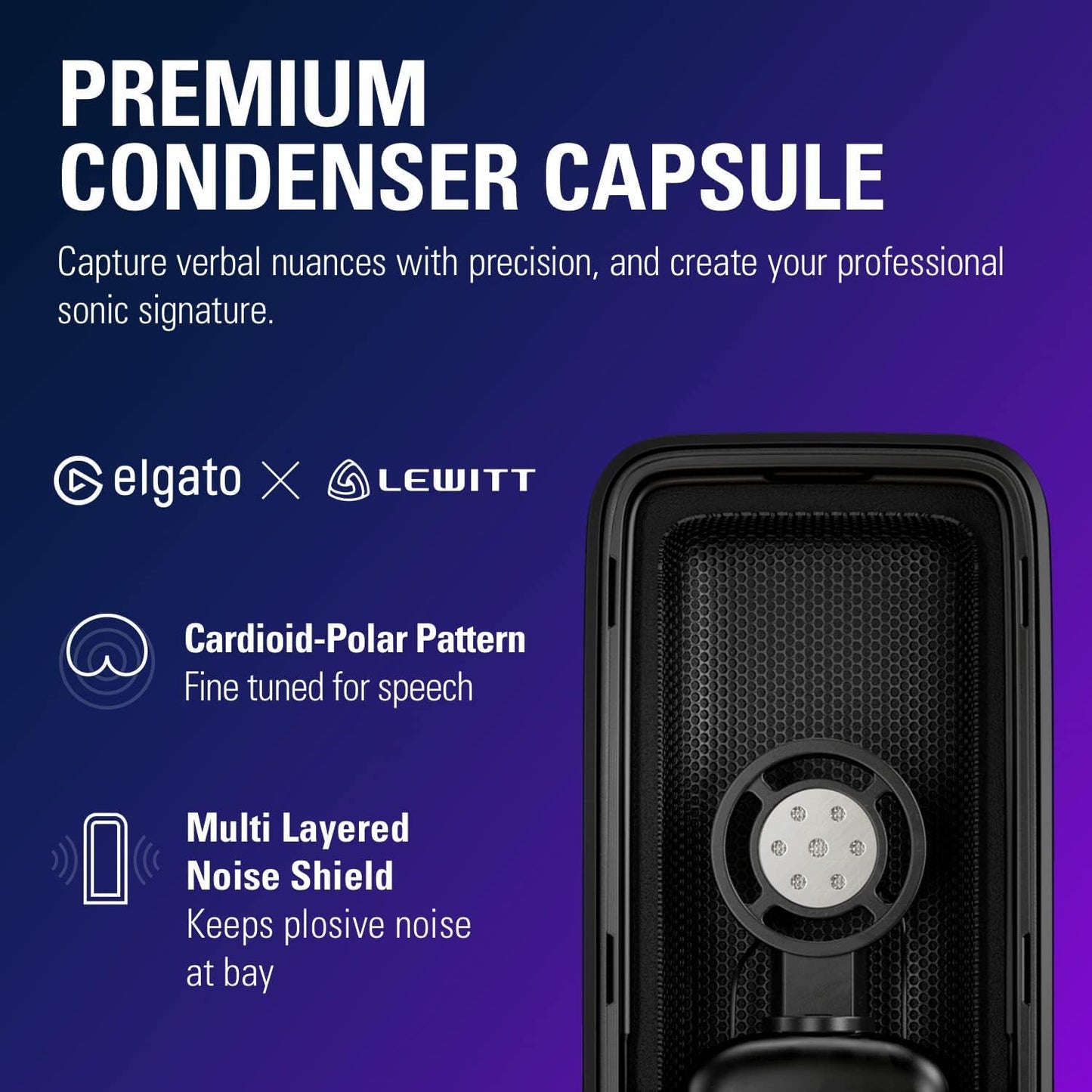 Wave:3 Premium USB Condenser Microphone for Studio-Quality Streaming, Podcasting, Gaming & Home Office - Includes Free Mixer Software & Sound Effects, Easy Plug 'N Play for Mac & PC