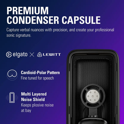 Wave:3 Premium USB Condenser Microphone for Studio-Quality Streaming, Podcasting, Gaming & Home Office - Includes Free Mixer Software & Sound Effects, Easy Plug 'N Play for Mac & PC