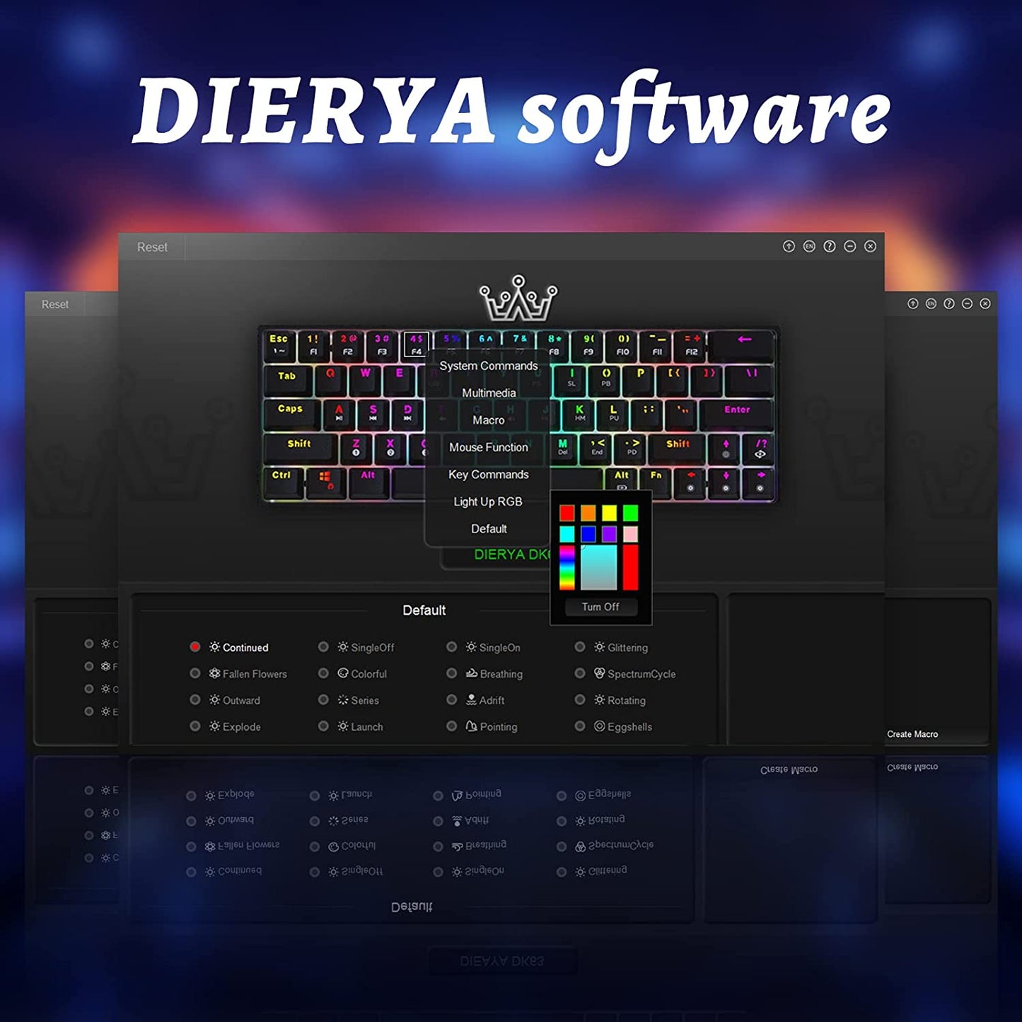 DK63 Wireless 60% RGB Mechanical Gaming Keyboard - Compact Design, Bluetooth Connectivity, Fully Programmable Red Switches
