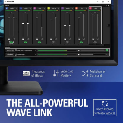 Wave:3 Premium USB Condenser Microphone for Studio-Quality Streaming, Podcasting, Gaming & Home Office - Includes Free Mixer Software & Sound Effects, Easy Plug 'N Play for Mac & PC