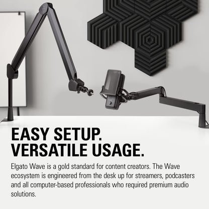 Wave:3 Premium USB Condenser Microphone for Studio-Quality Streaming, Podcasting, Gaming & Home Office - Includes Free Mixer Software & Sound Effects, Easy Plug 'N Play for Mac & PC