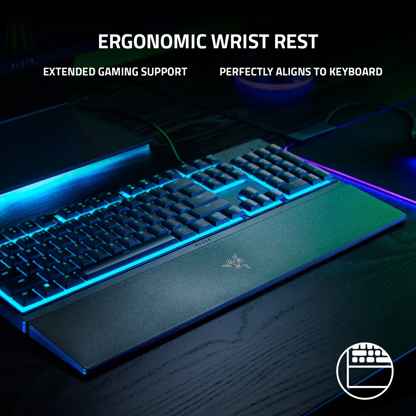 Ornata V3 X Full-Size RGB Gaming Keyboard with Comfortable Wrist Rest - Perfect for PC Gaming!