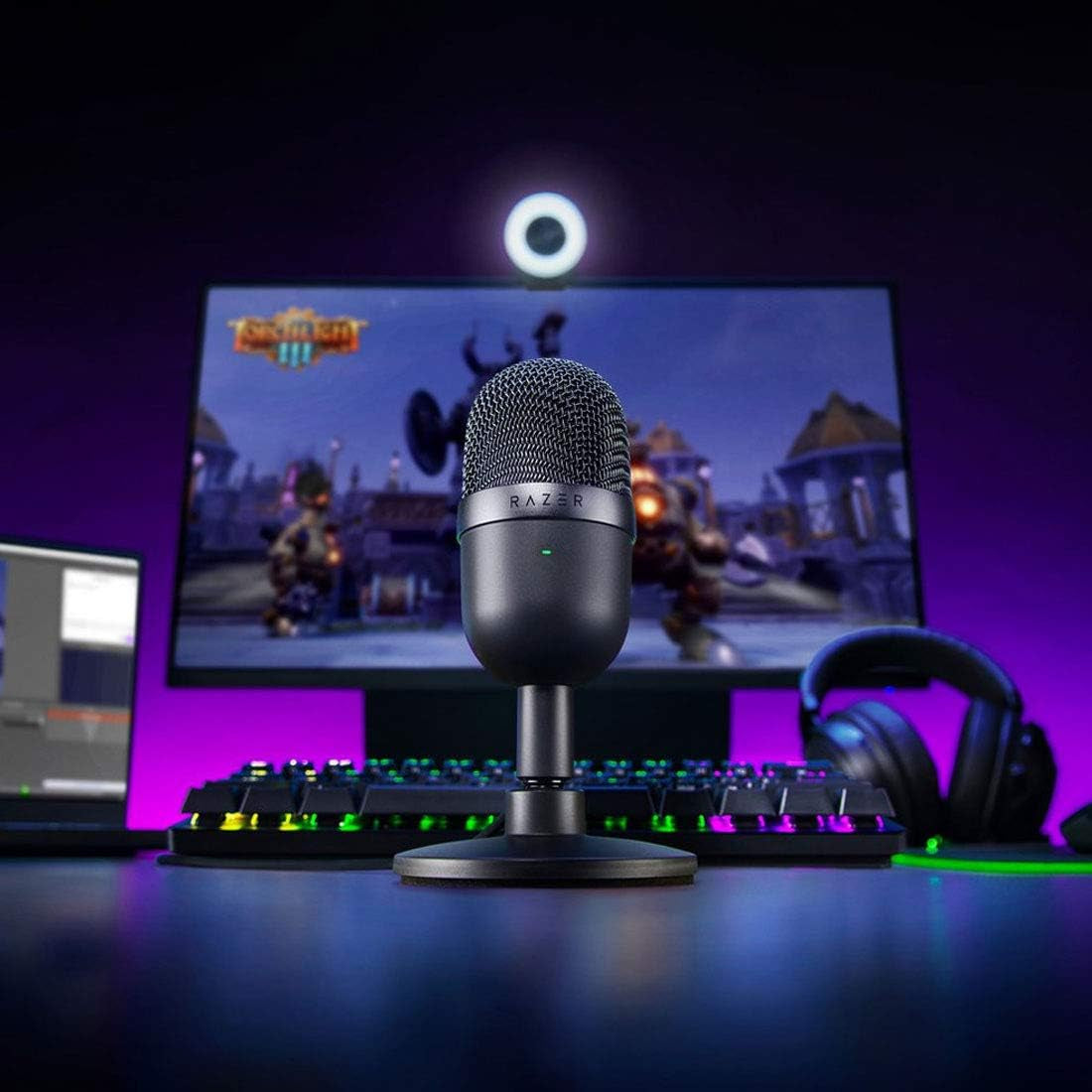 Seiren Mini USB Condenser Microphone for Professional Streaming and Gaming on PC - High-Quality Recording with Supercardioid Pickup Pattern - Adjustable Stand and Shock Resistance - Classic Black
