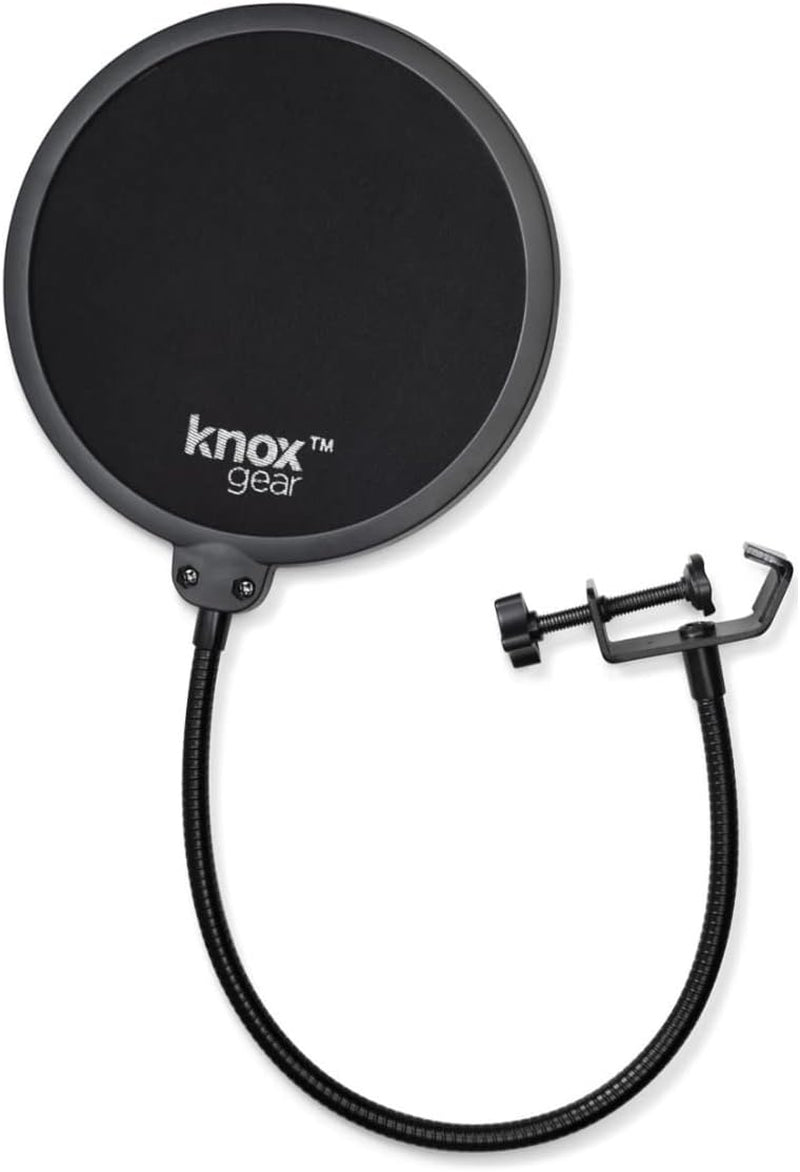 Yeti USB Microphone Bundle in Blackout with Knox Gear Headphones and Pop Filter (3-Piece Set)