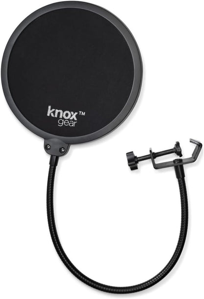 Yeti USB Microphone Bundle in Blackout with Knox Gear Headphones and Pop Filter (3-Piece Set)