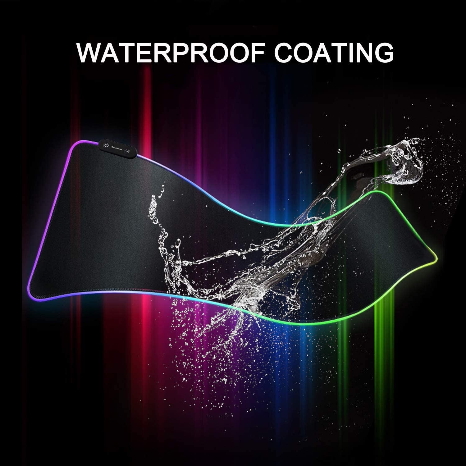 Oversized RGB Gaming Mouse Pad with 14 Lighting Modes, Anti-Slip Rubber Base, and Waterproof Surface - Extra Large 31.5 x 11.8 Inches