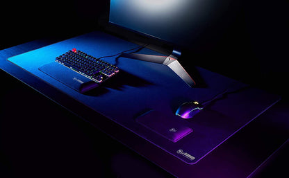 Ultimate 3XL Extended Gaming Mouse Mat - Large 24"x48" Black Cloth with Stitched Edges