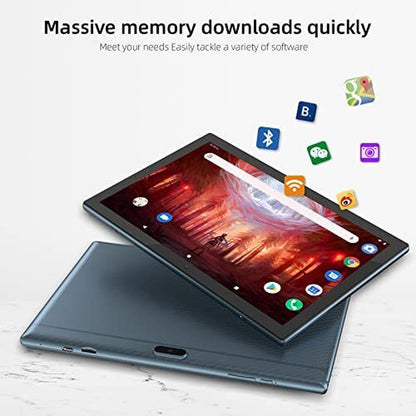 Powerful 10-Inch Android 12 Tablet - 64GB Storage & 4GB RAM - Sleek Blue Design