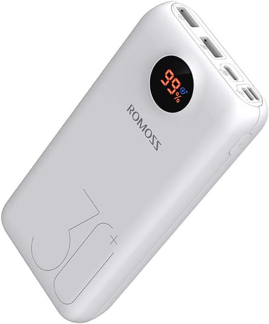 30000mAh USB-C Power Bank with 18W PD, Triple Output and Input, LED Display, Compatible with iPhone 12, iPad Pro, and More