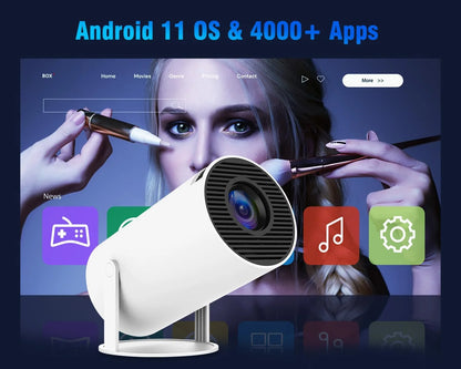 Compact 4K Outdoor Projector with WiFi and Bluetooth Connectivity