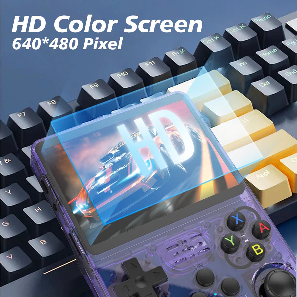 Open Source R36S Retro Handheld Gaming Console with Linux System, 3.5-Inch IPS Screen, Portable Video Player, 64GB/128GB Game Storage