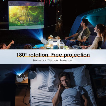 Compact 4K Outdoor Projector with WiFi and Bluetooth Connectivity