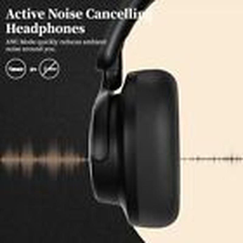 Premium Noise Cancelling Bluetooth Over-Ear Headphones - Sleek Black Design