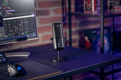 Wave:3 Premium USB Condenser Microphone for Studio-Quality Streaming, Podcasting, Gaming & Home Office - Includes Free Mixer Software & Sound Effects, Easy Plug 'N Play for Mac & PC