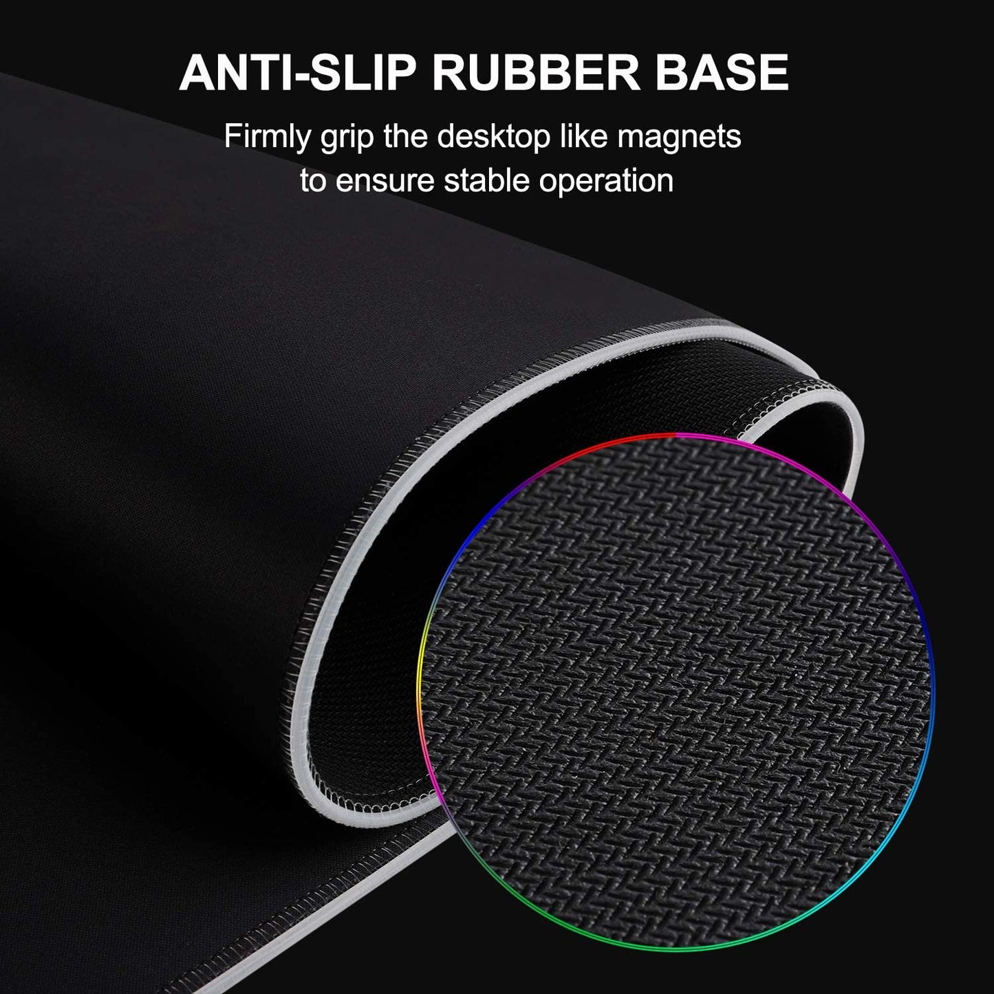 Oversized RGB Gaming Mouse Pad with 14 Lighting Modes, Anti-Slip Rubber Base, and Waterproof Surface - Extra Large 31.5 x 11.8 Inches