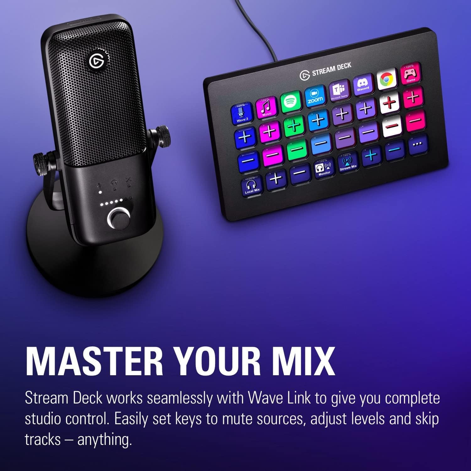 Wave:3 Premium USB Condenser Microphone for Studio-Quality Streaming, Podcasting, Gaming & Home Office - Includes Free Mixer Software & Sound Effects, Easy Plug 'N Play for Mac & PC
