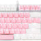 Stylish Pink & White Mechanical Gaming Keyboard with Enhanced Blue Switches - 104-Key USB Wired Design for Ultimate Gaming Experience on PC and Laptop!