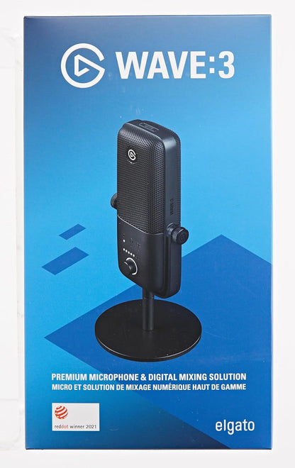 Wave:3 Premium USB Condenser Microphone for Studio-Quality Streaming, Podcasting, Gaming & Home Office - Includes Free Mixer Software & Sound Effects, Easy Plug 'N Play for Mac & PC